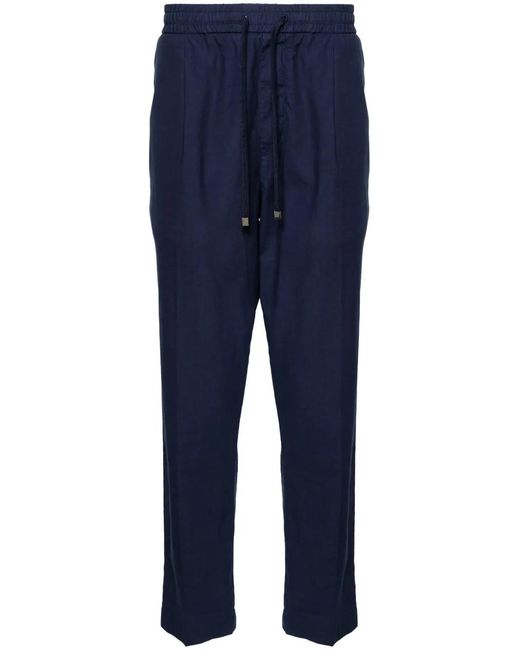 Jacob Cohen Blue Daniel Linen Blend Trousers for men