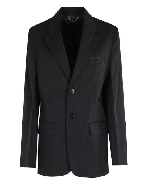 Victoria Beckham ストライプ シングルジャケット Black