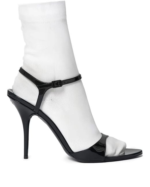 Balenciaga White 110Mm Avenue Buckle Strap Pumps