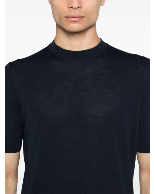 Crew-neck cotton T-shirt Dell'Oglio de hombre de color Blue