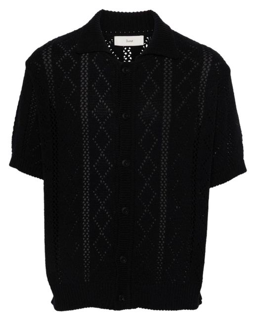 DUNST Black Knitted Short-sleeve Cardigan for men