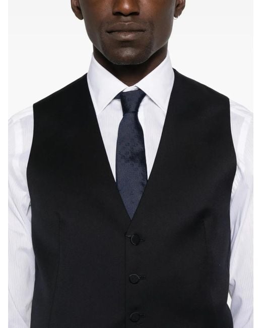 Tagliatore Blue Button-Fastening Sleeveless Waistcoat for men