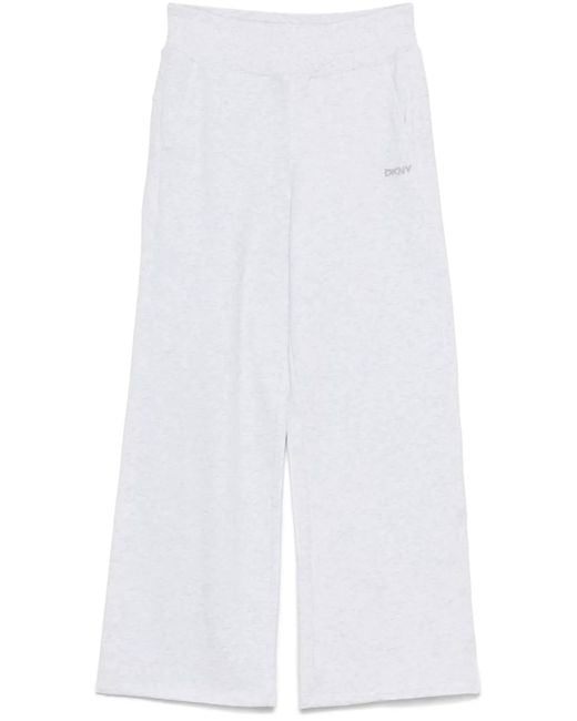 DKNY White Mélange-Effect Track Pants