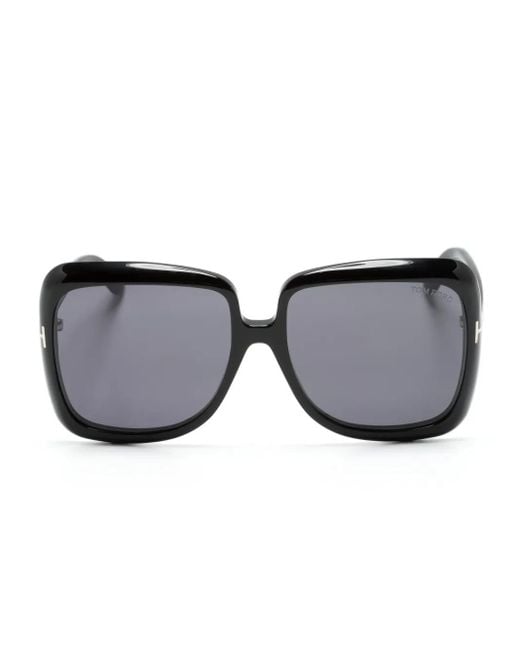 Tom Ford Gray Lorelai Oversize-Frame Sunglasses