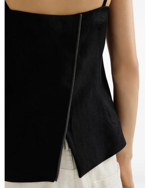 Brunello Cucinelli Black Monili-Detail Top