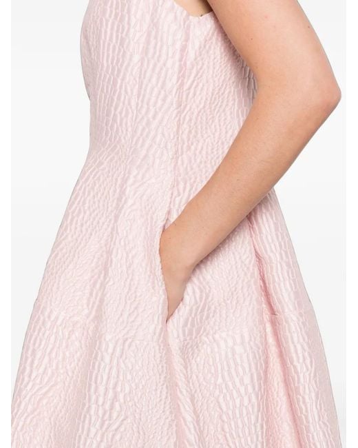 Marques'Almeida Pink Croc-Effect Sleeveless Midi Dress