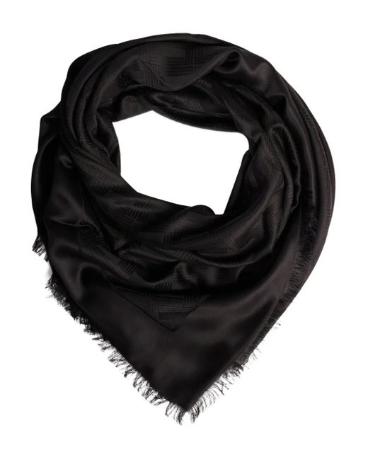Lancel Black Monogram-Pattern Scarf