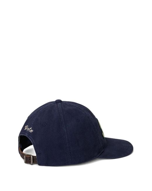 Polo Ralph Lauren Blue Logo-Patch Baseball Cap for men