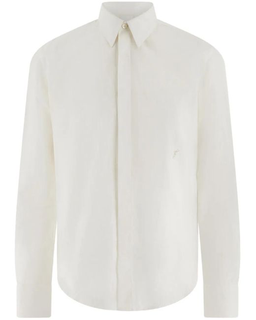 Ferragamo White Long Sleeved Shirt for men