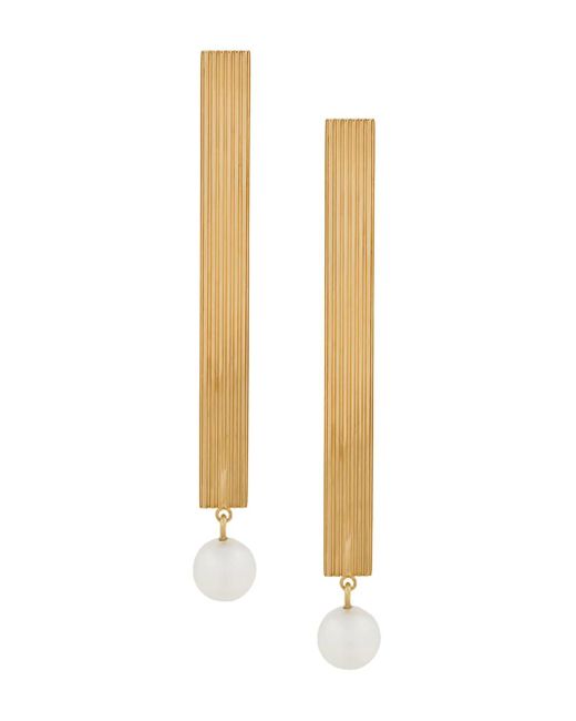 Aliita Metallic 9Kt Gelbgoldohringe Mit Perlen