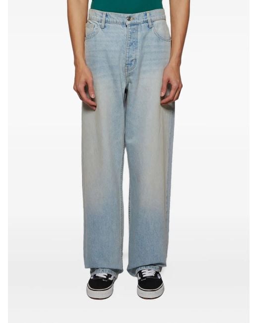 NAHMIAS Blue Button Fly Jeans for men