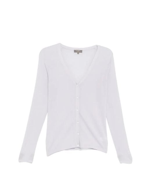 N.Peal Cashmere White Mia Cardigan