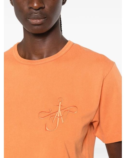 J.W. Anderson Orange Anchor-Embroidered T-Shirt
