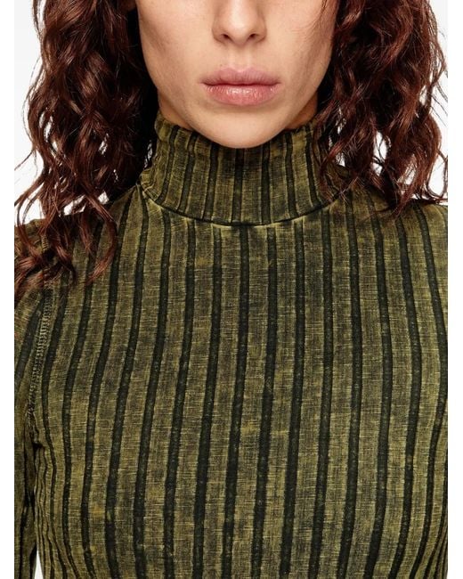 DIESEL Green D-Wavya Stretch Cotton Midi Dress