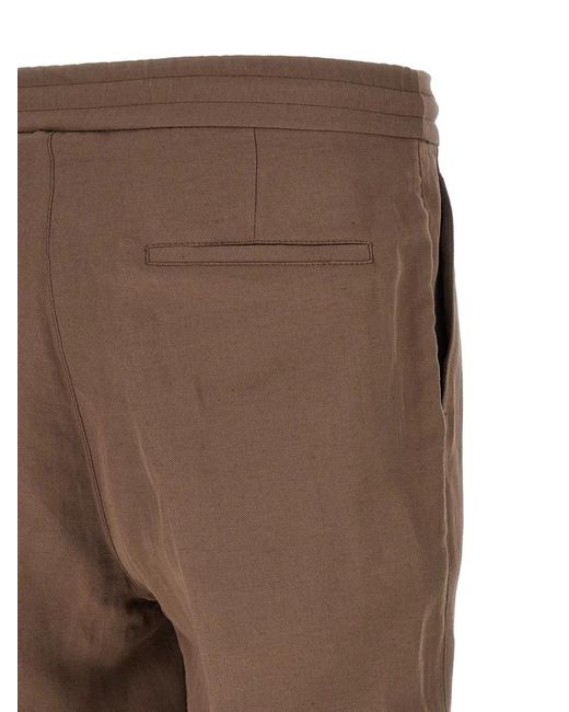 Brunello Cucinelli Brown Drawstring Trousers for men