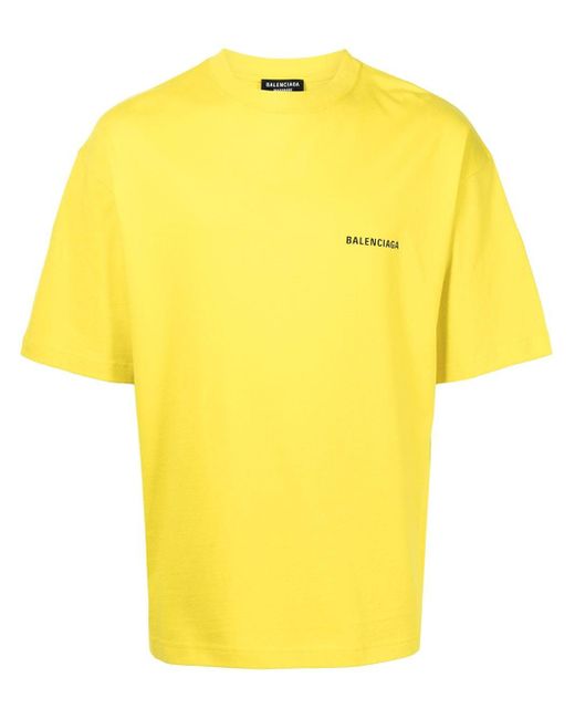 balenciaga t shirt yellow logo