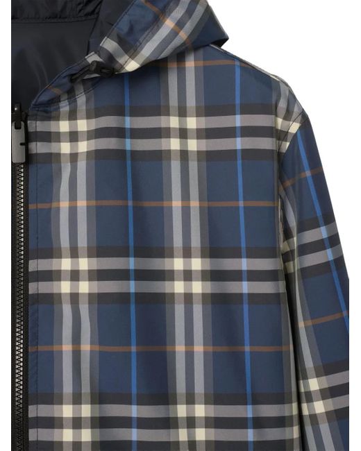 Chaqueta a cuadros reversible con capucha Burberry de hombre de color Blue
