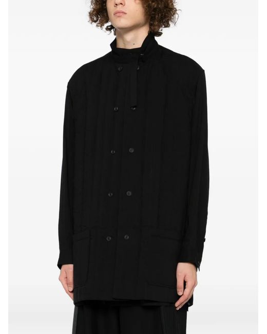 Yohji Yamamoto Black Padded Shirt Jacket for men