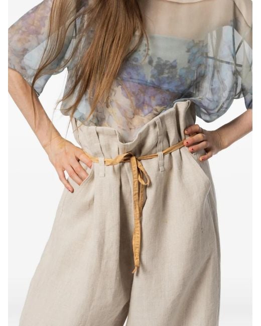 Anntian Natural Tie-Detail Trousers