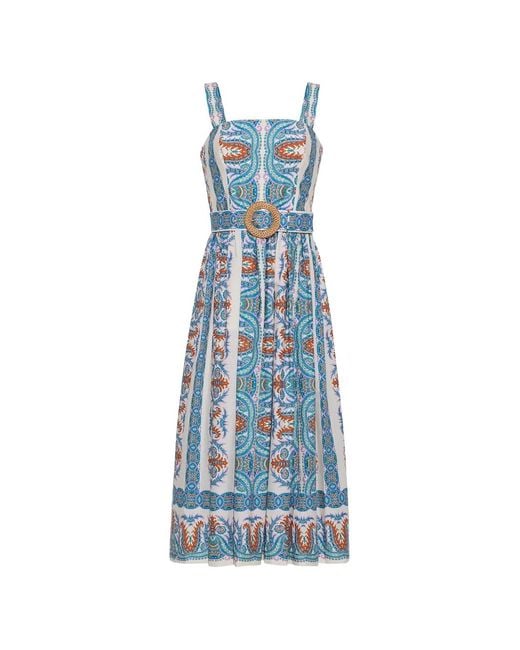 Cara Cara Blue Julie Paisley-Print Midi Dress