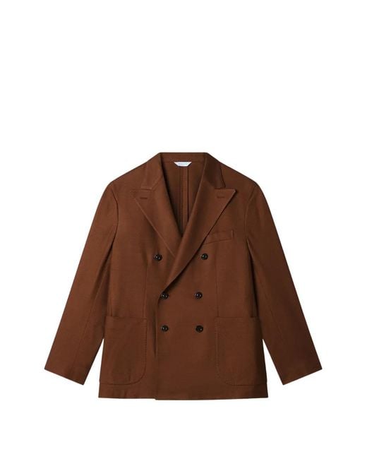 Boglioli Brown Double-Breasted Jacket for men