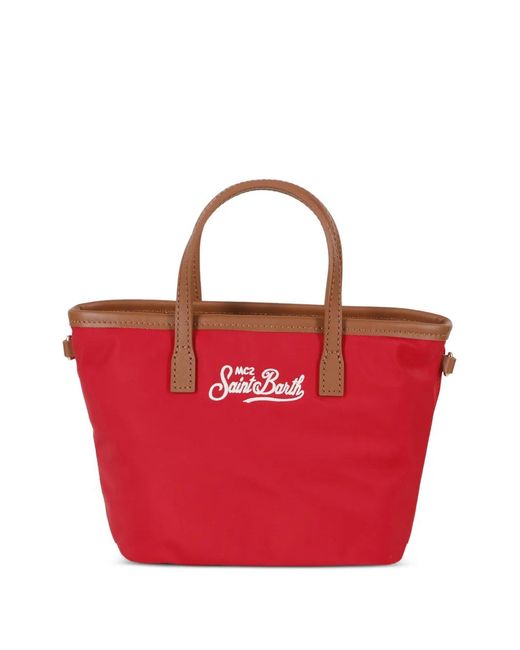Mc2 Saint Barth Mini City Logo-Embroidered Tote Bag