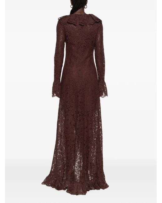 De La Vali Brown Clementina Maxi Dress