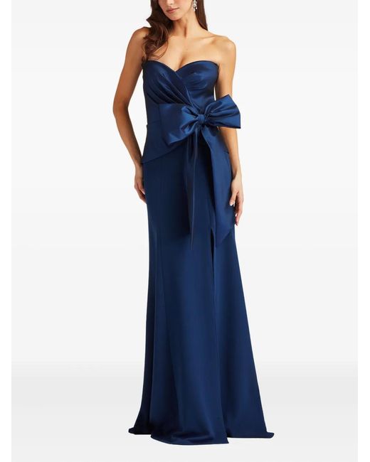 Tadashi Shoji Blue Kinah Strapless Maxi Dress