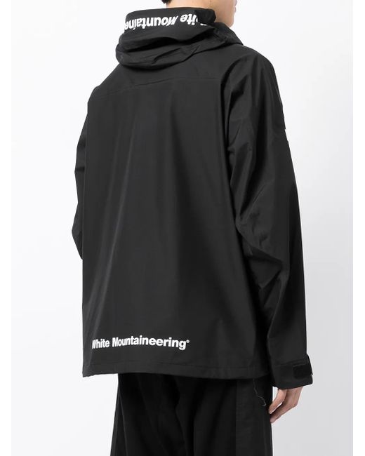 White Mountaineering Black Graphic-Print Zip-Up Lightweight Jacket for men