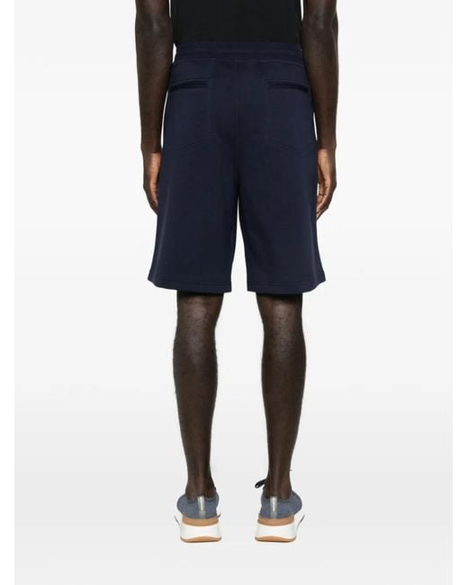Brunello Cucinelli Blue Zip Drawstring Trousers for men