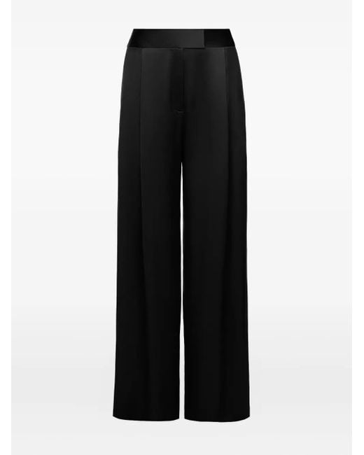 The Sei Black Pleated Satin Trousers