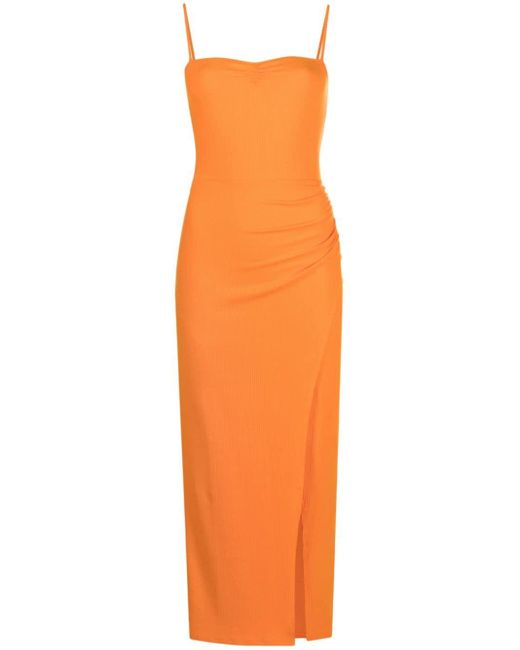 Reformation Orange Formosa Knitted Midi Dress