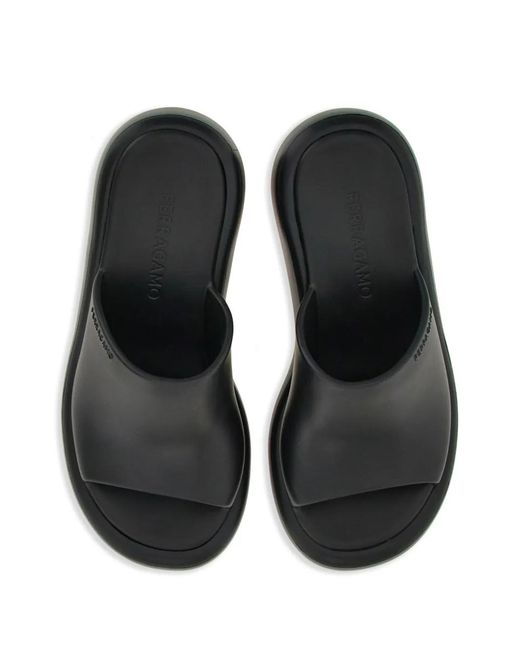 Ferragamo Black 55Mm Open-Toe Sandals