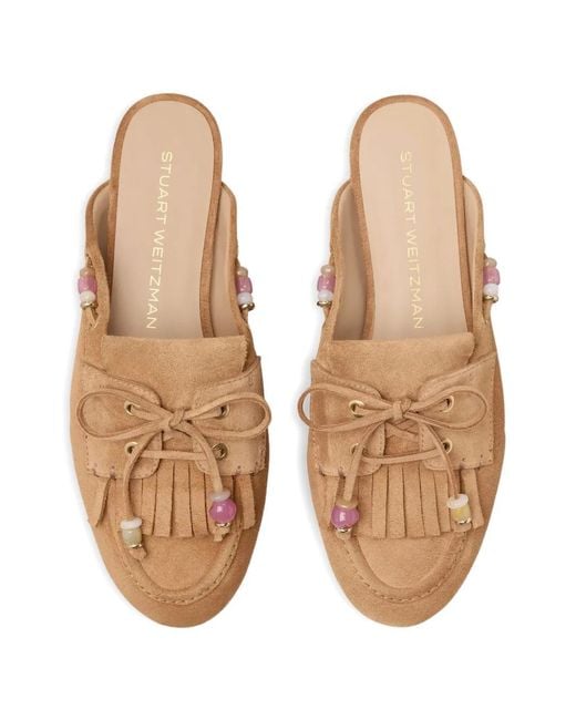 Stuart Weitzman Brown Mules Majorca Tinsley