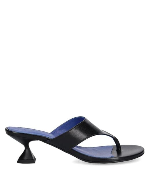 Alohas Blue Tess Leather Thong Sandals