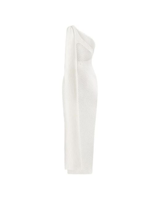 Manière De Voir White Laya Scarf Knit Maxi Dress