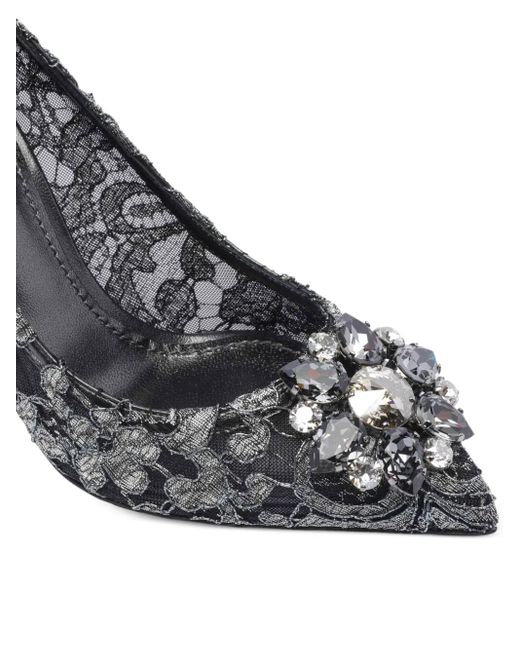 Dolce & Gabbana Natural Bellucci Lace Brooch-Detail Pumps