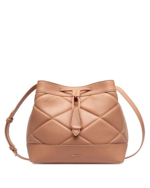 Bally Gewatteerde Bucket-Tas Met Trekkoord in het Pink
