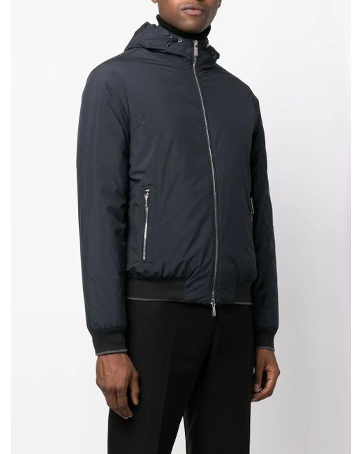 Moorer Blue Zip-Up Hooded Jacket for men