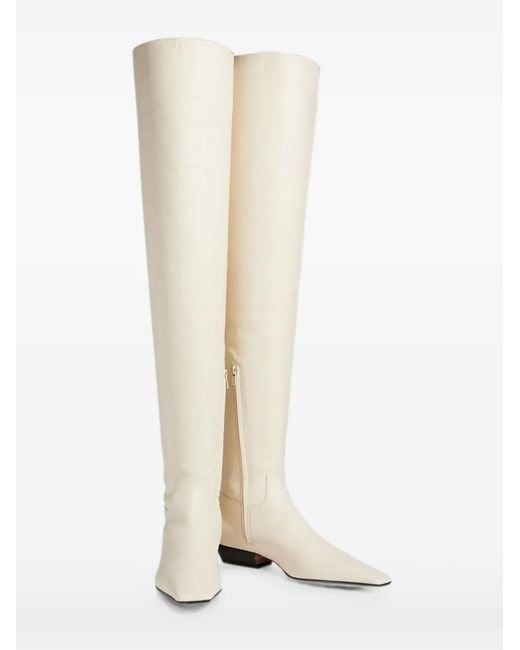 Khaite White Marfa Over-The-Knee Boots