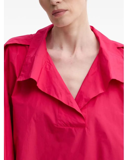 MMC Studio Pink Balloon-Sleeve V-Neck Top