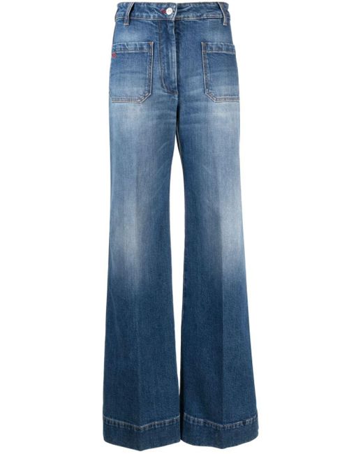 Victoria Beckham Flared Jeans in het Blue