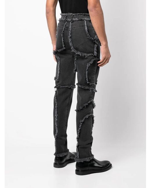 Eckhaus Latta Black Seam-Detail Cropped Jeans
