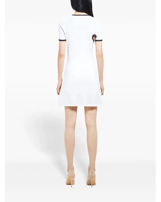 Courreges White Asymmetric-Neck Mini Dress