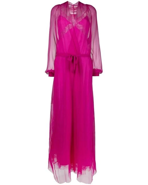 Alberta Ferretti Pink Two-Piece Silk Shift Gown