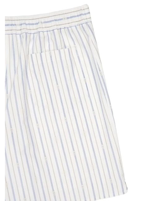 McQueen White Striped Shorts for men