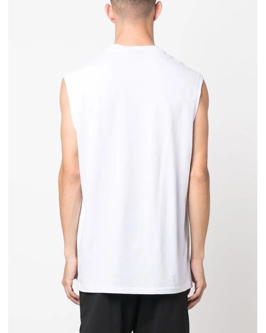 Philipp Plein White Logo-Print Cotton Vest for men
