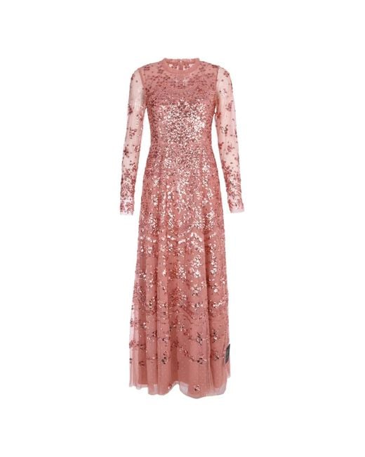 Needle & Thread Pink Freya Sequin-Embellished Gown
