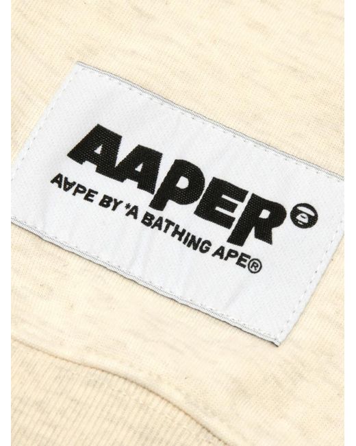 Aape By A Bathing Ape Natural Logo-Print Drawstring Hoodie for men