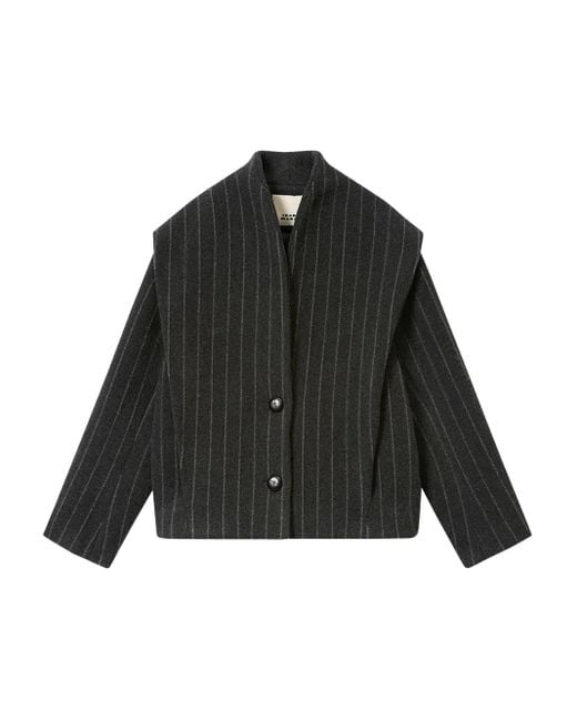 Isabel Marant Black Dyogo Pinstripe Button Jacket